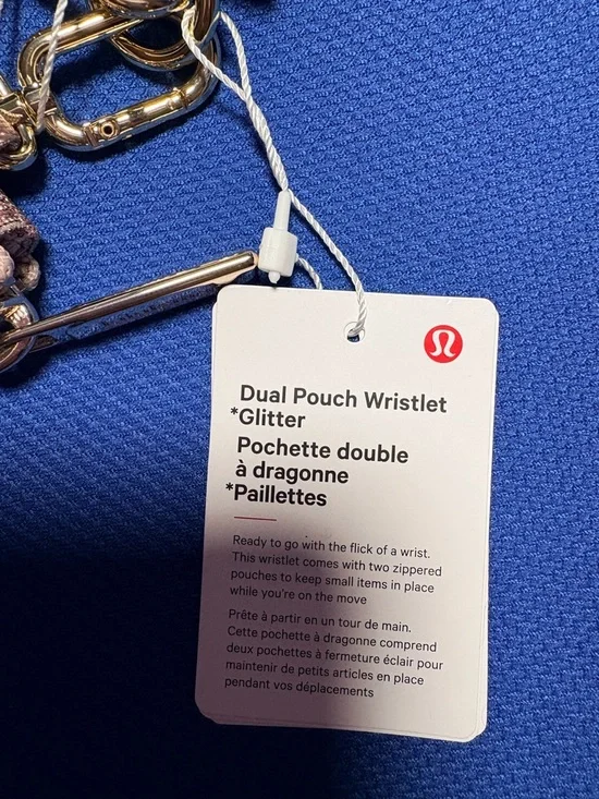 Lululemon Dual Pouch Wristlet limited edition Glitter Pink Champagne Mink Berry - Picture 5 of 7
